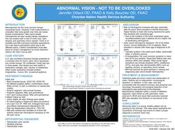 Abnormal Vision - Not to Be Overlooked