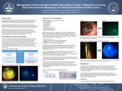 Management of Neurotrophic Keratitis Secondary to Type 1 Diabetes in a Young Adult with Amniotic Membrane and Recombinant Nerve Growth Factor