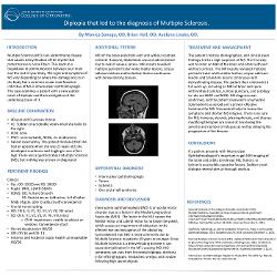 Diplopia that led to the diagnosis of Multiple Sclerosis.