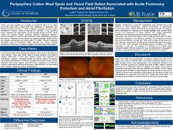 Bilateral Peripapillary Cotton Wool Spots and Visual Field Defect Associated with Acute Pulmonary Embolism and Atrial Fibrillation