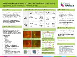 Diagnosis and Management of Leber's Hereditary Optic Neuropathy