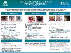 Simran Brar, OD A Case Series of Pediatric Traumatic Hyphema: Management and Complications