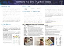 Azalia Roach, OD “Rearranging the Puzzle Pieces”: Adapting Your Approach for Successful Vision Therapy with Autistic Patients