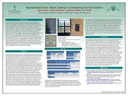 Jacob Allred, OD Standardization of Color Vision Testing in the Form of a Screening Tool in School Aged Children