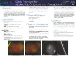 Senile Retinoschisis--Appropriate Diagnosis and Management