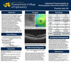 Subclinical Chorioretinitis in Neurosyphilis Detected by IS/OS OCT