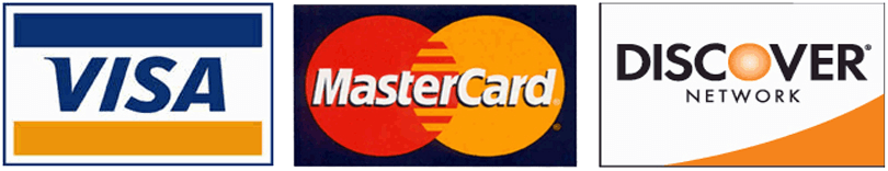 Visa/Mastercard/Discover Accepted